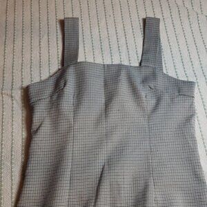 Oak + Fort womens dress overall square neck houndstooth midi medium